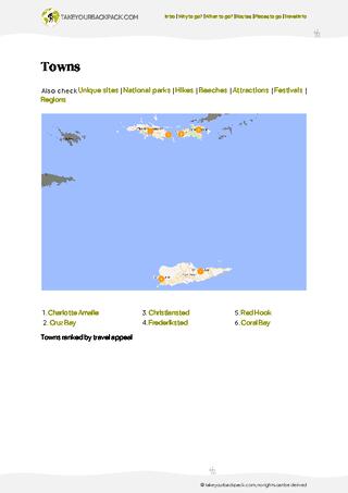 example page 4 from our offline Travel Guide for United States Virgin Islands